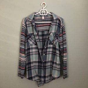 Knitted Plaid Shirt